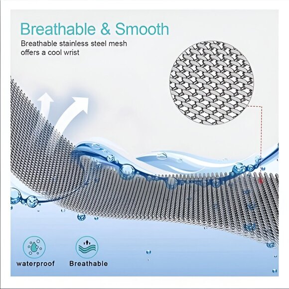 Apple Watch Band Adjustable Milanese Stylish Strap Silver Stainless Band - Picture 8 of 8